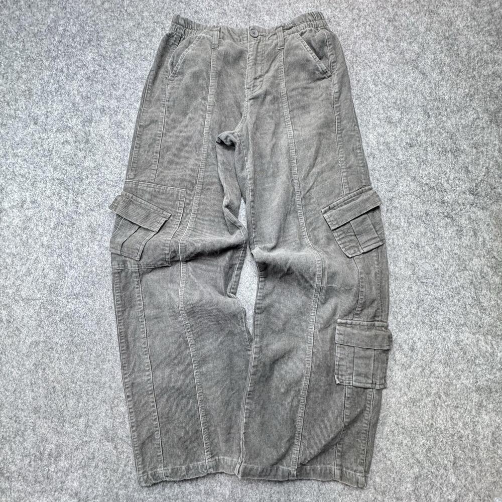 Angel Kiss Pants Size 5 Gray Corduroy Cargo Wide Leg Y2k Streetwear JNCO
